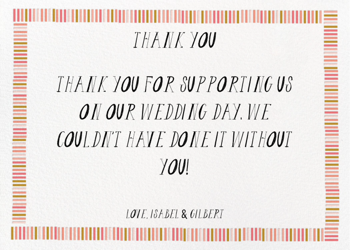 Pink & Gold Striped Border Card