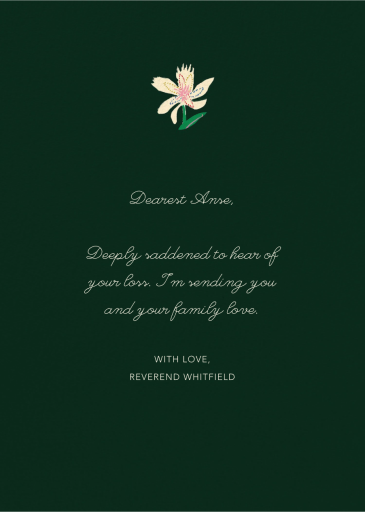 Lily Pads (Emily Isabella) - Announcement by Red Cap Cards - Back