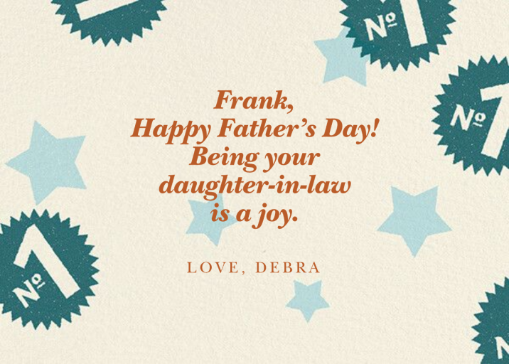 No 1 Like You (Father-in-law) - Father's Day Card by Paperless Post - Back