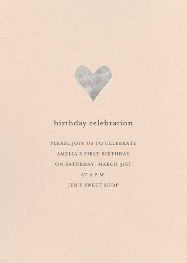 Foil Heart - Birthday Invitation by Sugar Paper