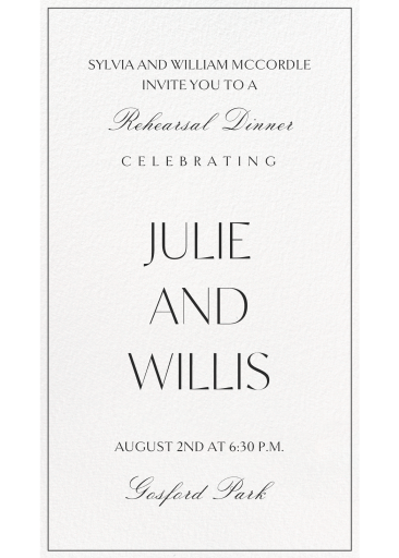 Wedding Eve - Invitación a la cena de ensayo de Paperless Post