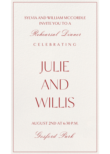 Wedding Eve - Rehearsal Dinner Invitation by Paperless Post