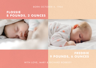 Two's Company - Birth Announcement by Paperless Post