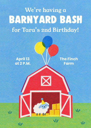 Barnyard Balloons - Birthday Invitation by Paperless Post