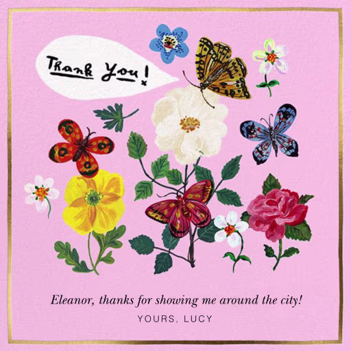 Papillons Dansants - Thank You Card by Nathalie Lété