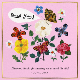 Papillons Dansants - Thank You Card by Nathalie Lété