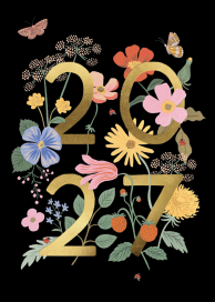Gold Floral 2026 Black Card