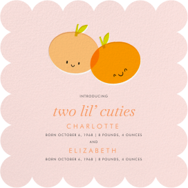 Two Lil' Cuties - Birth Announcement by Hello!Lucky