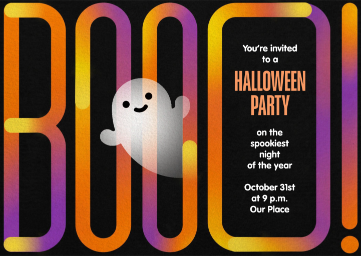Gradient Boo Ghost Invitation