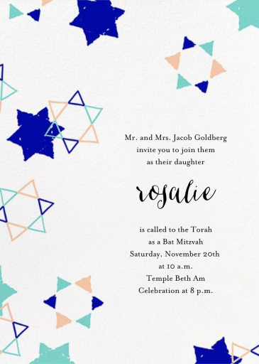 Star Shower - Bar & Bat Mitzvah Invitation by Ashley G