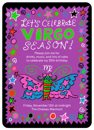 Zodiac Doodles - Birthday Invitation by Gentle Thrills