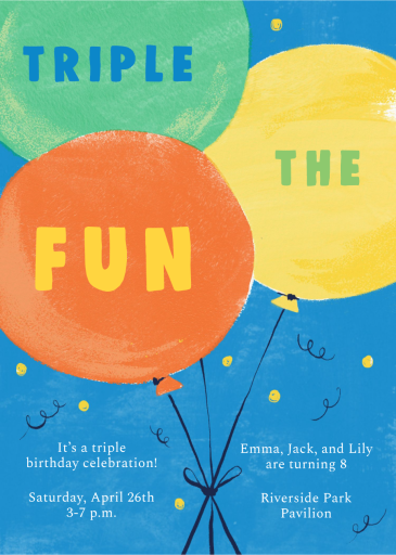 Triple the Fun - Birthday Invitation by Paperless Post