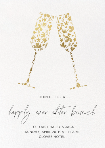 Floral Flutes - Wedding Brunch Invitation by Paperless Post