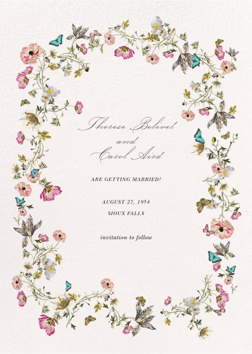 Blue Butterflies - Save the Date by Monique Lhuillier