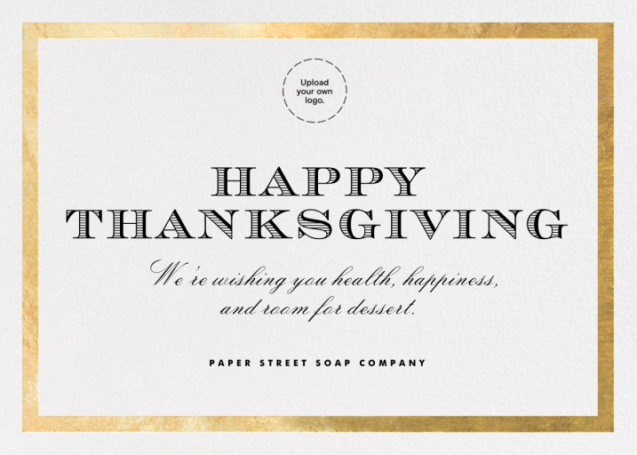 Foiled Frame Non-Photo - Thanksgiving Card by Paperless Post