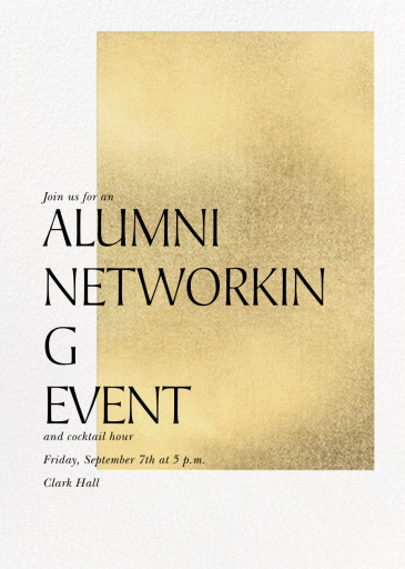 Modern Gold - Alumni Event Invitation by Paperless Post