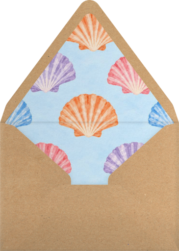 Watercolor Seashells Invitation Envelope