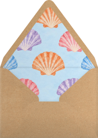 Watercolor Seashells Invitation Envelope