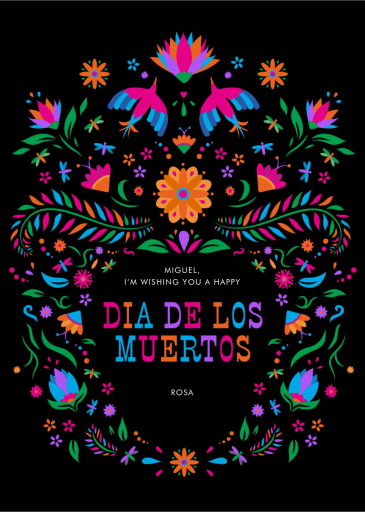 Marigolds at Night - Día de los Muertos Card by Paperless Post