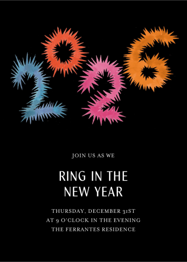 Fireworks Year - New Year's Eve Invitation by Happy Menocal