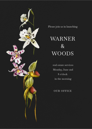 Floating Orchids - Launch Party Invitation by Oscar de la Renta