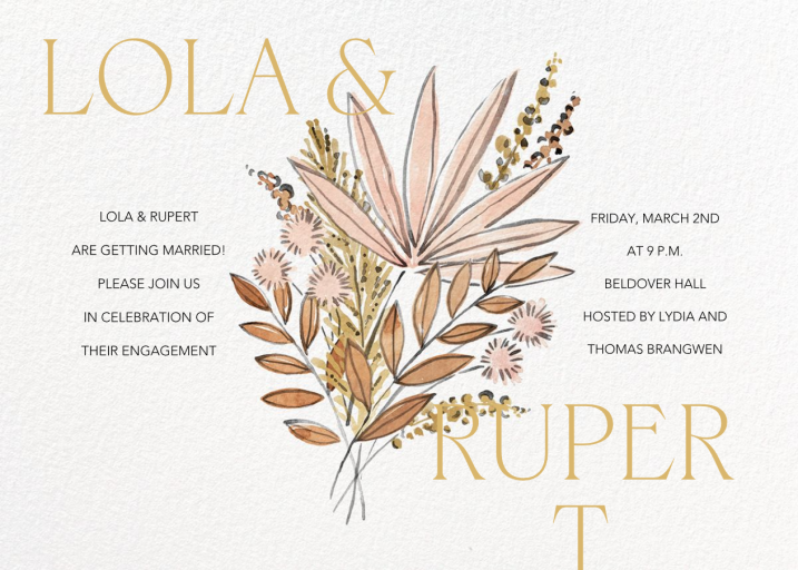 Pompas Bouquet - Engagement Party Invitation by Paperless Post