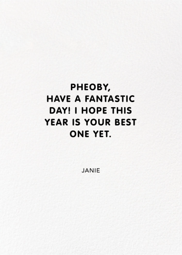 Bustin' Out - Birthday Card by Party of One - Back