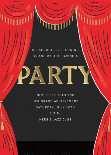 Curtain Call - Birthday Invitation by Paperless Post