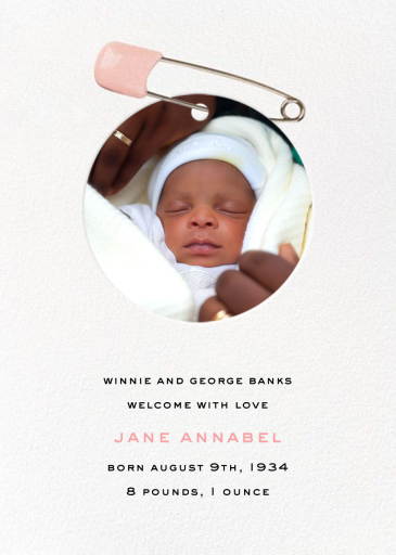 KSNY Diaper Pin - Birth Announcement by kate spade new york