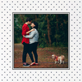Foto mit Polka-Dots – „Save the Date“
