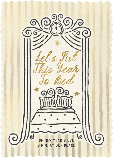 Bed Sketch New Year Invitation
