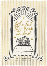 Bed Sketch New Year Invitation