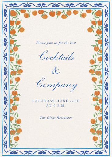 Mediterranean Views - Cocktail Party Invitation by Ten Story Stationery