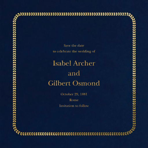 Leaf Inner Bevel Border - Save the Date by Paperless Post