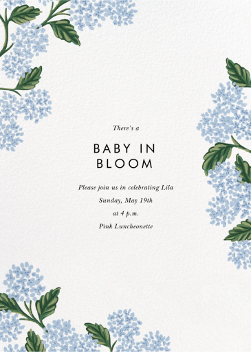 Hydrangea Frame - Baby Shower Invitation by Rifle Paper Co.