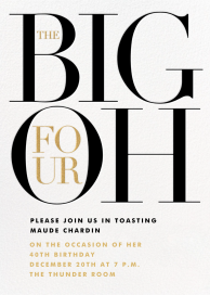 The Number Oh - 40th Birthday Invitation by Paperless Post