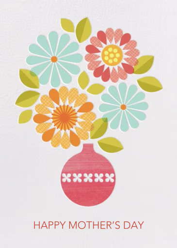 Bouquet Vase - Mother's Day Card by Petit Collage