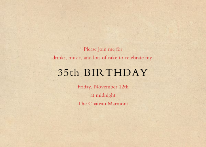 Red Letter Response (Invitation) by John Derian - Back