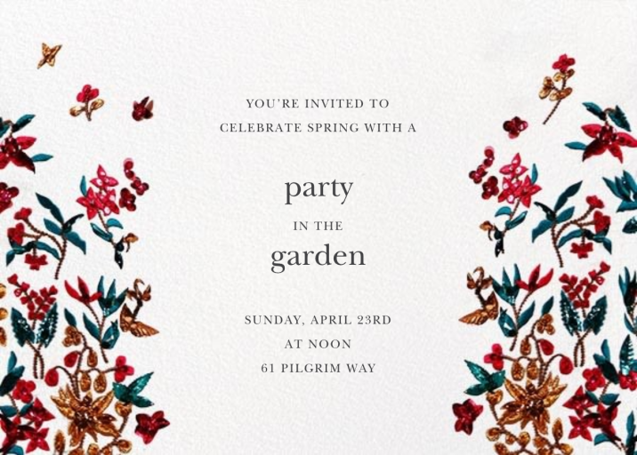 Embossed Floral - Spring Party Invitation by Oscar de la Renta
