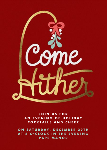 Come Hither - Holiday Party Invitation by Paperless Post