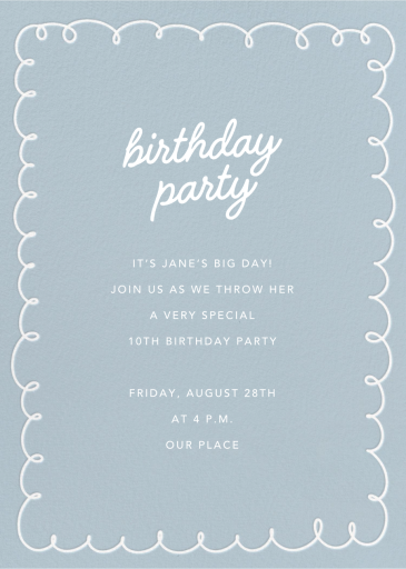 Squiggle Border - Birthday Invitation by Sugar Paper