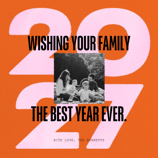 Photo 2027 Bold Modern New Year Card