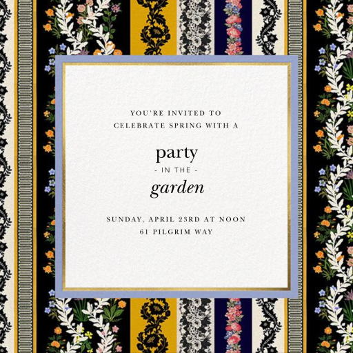 Jacquard Stripe - Invitation by Oscar de la Renta