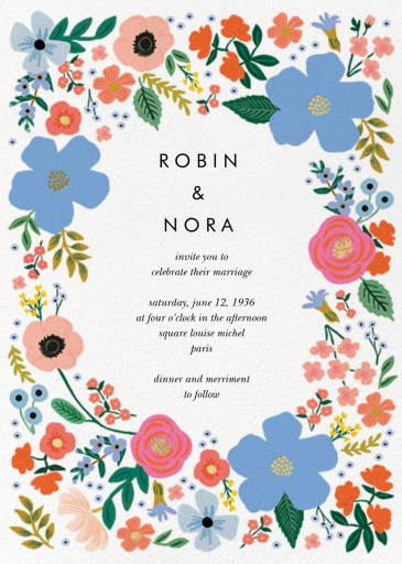 Wild Rose Border - Invitation by Rifle Paper Co.