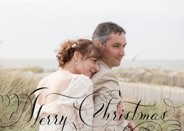 Merry Christmas Script (Photo) - New Year's Card by Bernard Maisner