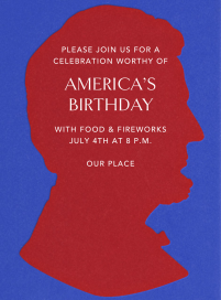 Lincoln Silhouette - 4th of July Invitation by Paperless Post