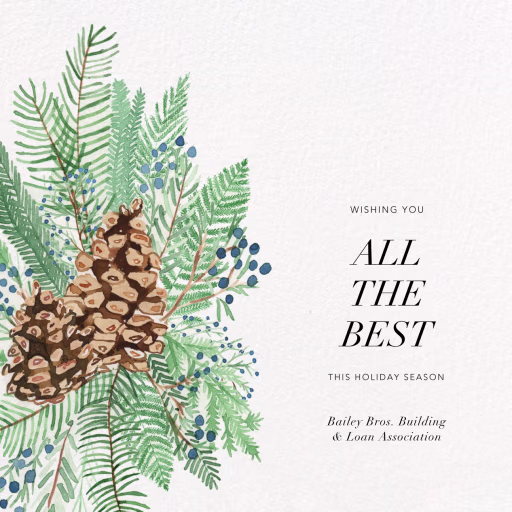 Pine Cone and Juniper - Business Holiday Card by Paperless Post