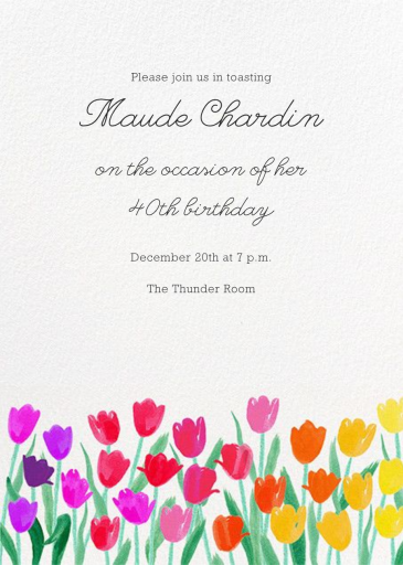 Rainbow Tulips - Birthday Invitation by Paper Source