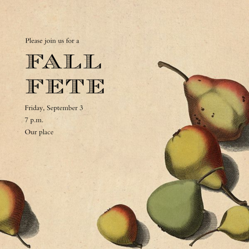 Pear Arrangement - Dinner Party Invitation by John Derian