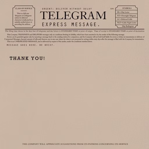 Telegram - Thank You Card by Paperless Post